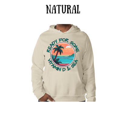 VP - Ready For Some Vitamin D & Sea - Sponge Fleece Hoodie - Greens, Neutrals