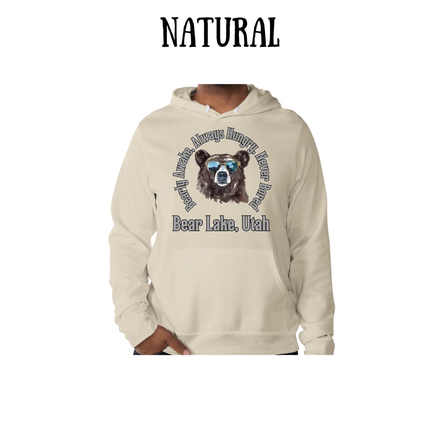 CP - Bear Lake Utah - Sponge Fleece Hoodie - Greens, Neutrals