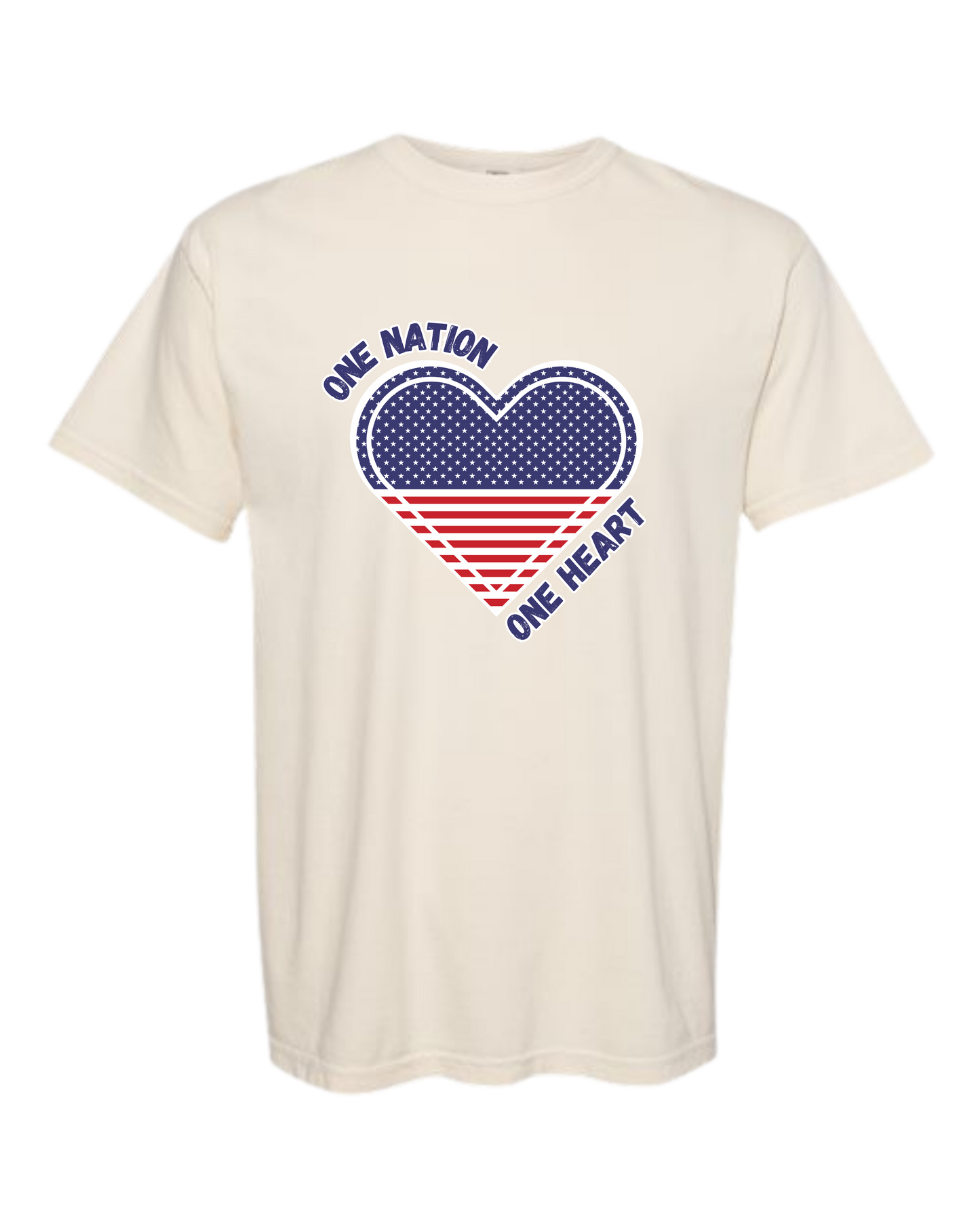 One Nation One Heart - Comfort Colors - Heavyweight Unisex Tee - Neutral Colors
