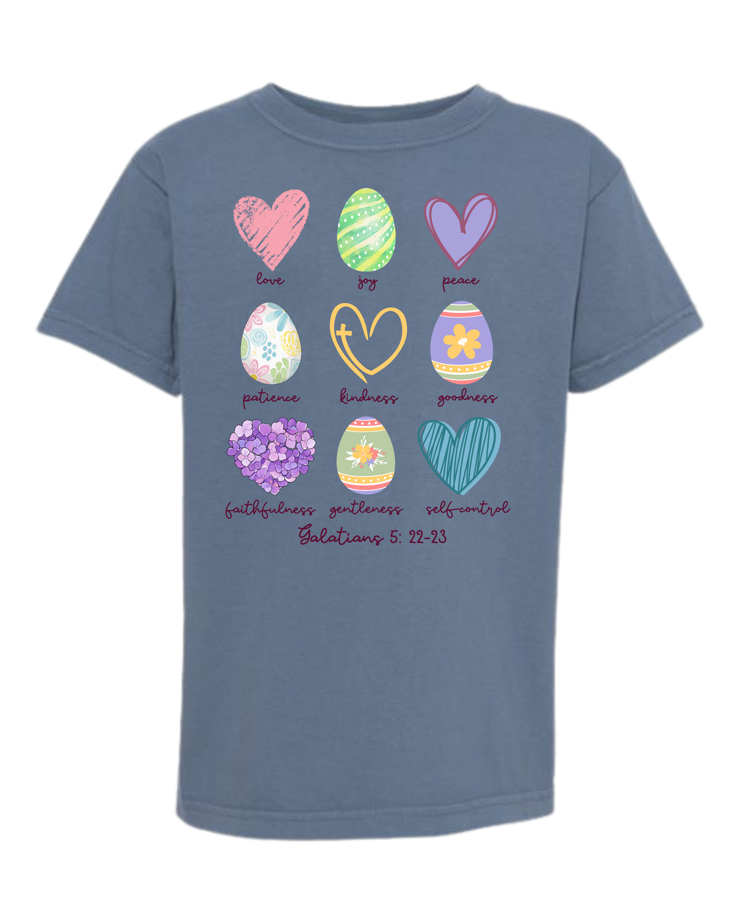 Galatians 5 - Easter - Comfort Colors - Heavyweight Youth Tee - Neutral Colors & Blues