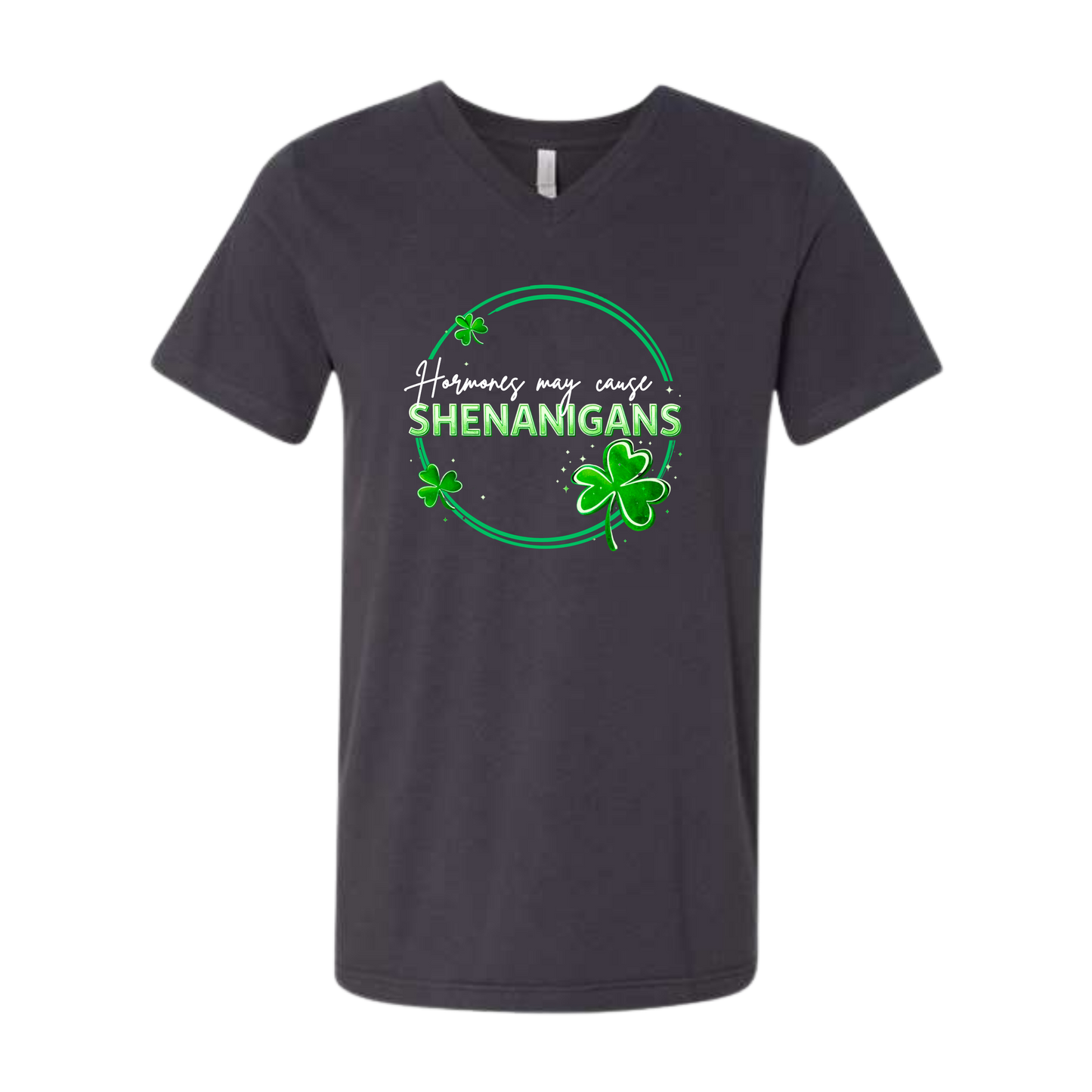 Hormones May Cause Shenanigans - Bella+Canvas - Unisex V-Neck - Neutral Colors