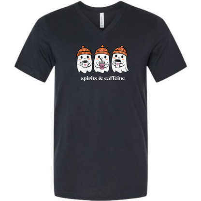 HP - Spirits & Caffeine - Unisex V-Neck - Neutral Colors