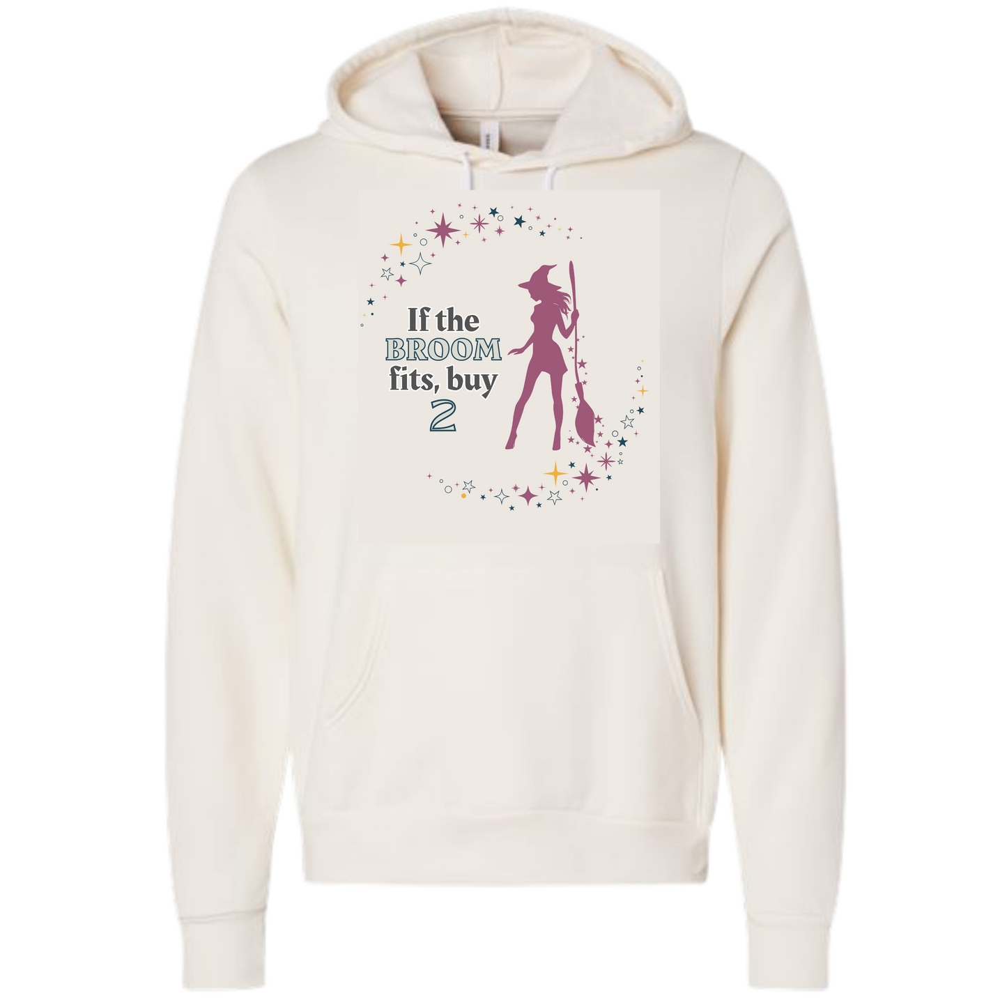 If The Broom Fits - Sponge Fleece Hoodie - Greens, Neutrals