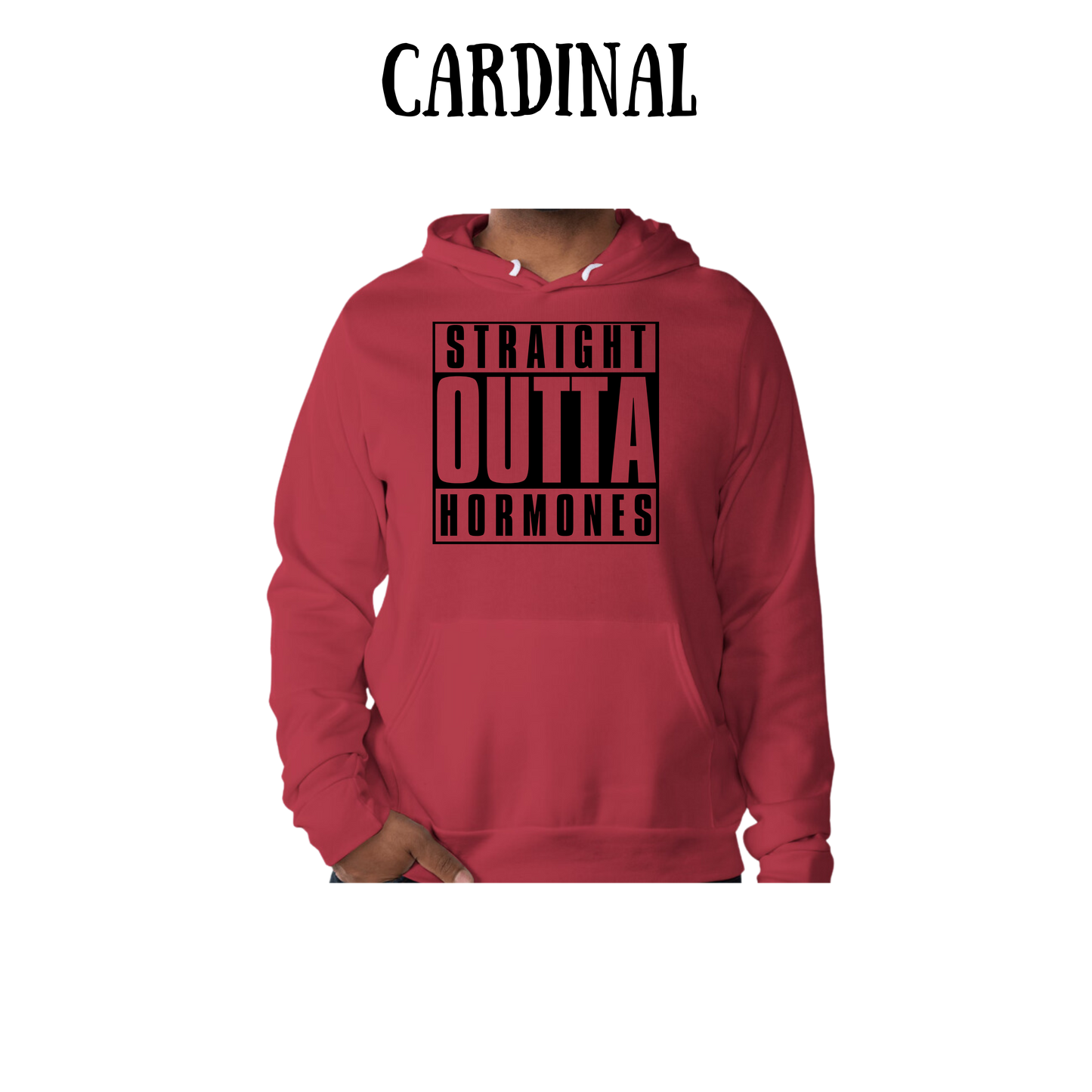 straight outta hormones - sponge fleece hoodie - assorted colors