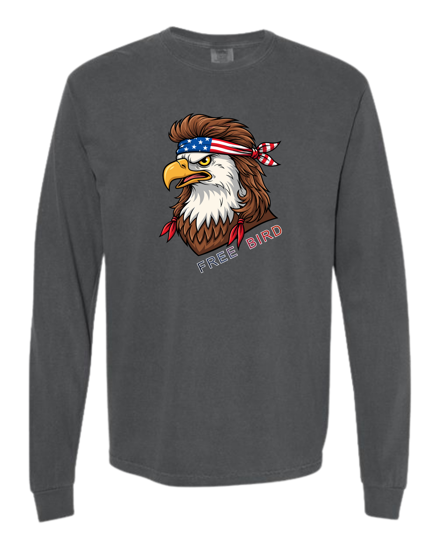 Rockin Free Bird - Comfort Colors - Heavyweight Long Sleeve Tee - Neutral Colors