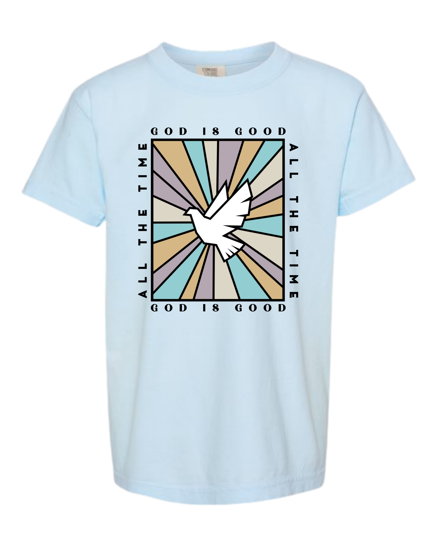 God Is Good - Comfort Colors - Heavyweight Youth Tee - Neutral Colors & Blues