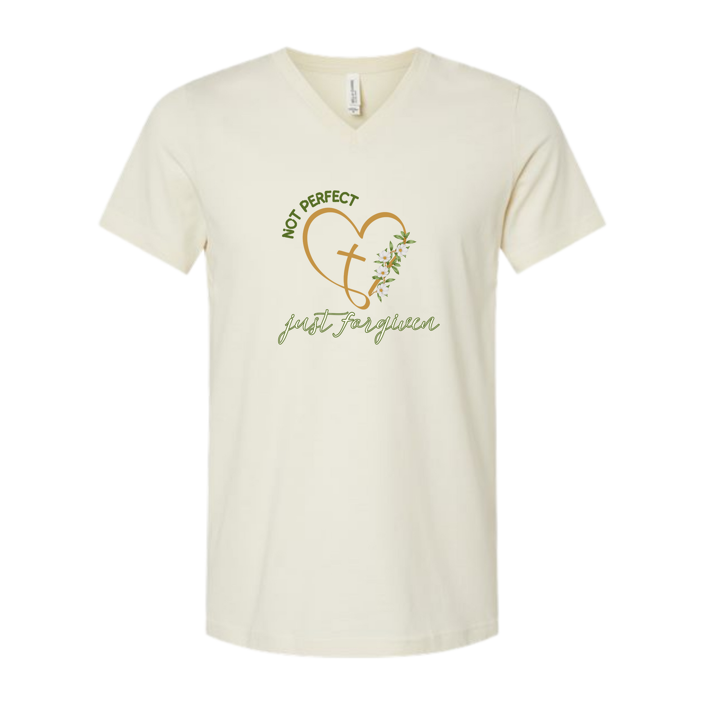 Not Perfect Just Forgiven - Bella+Canvas - Unisex V-Neck - Neutral Colors