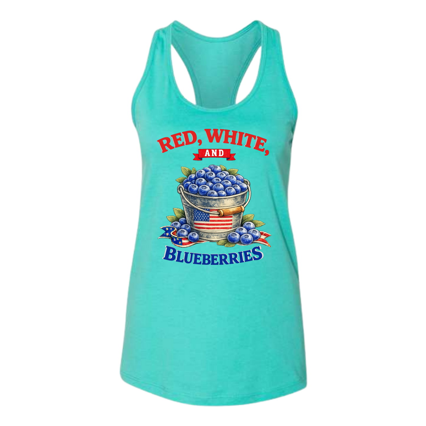 Red, White, And Blueberries - Bella+Canvas - Women's Jersey Racerback Tank