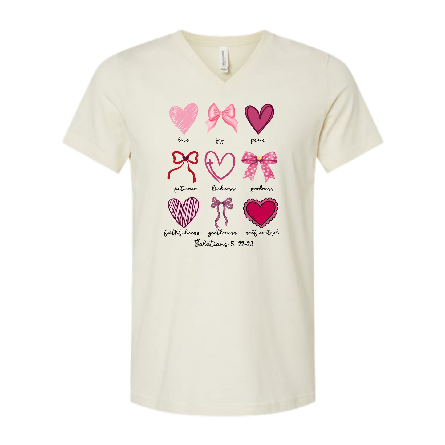 Galatians 5 - Valentines - Bella+Canvas - Unisex V-Neck - Neutral Colors