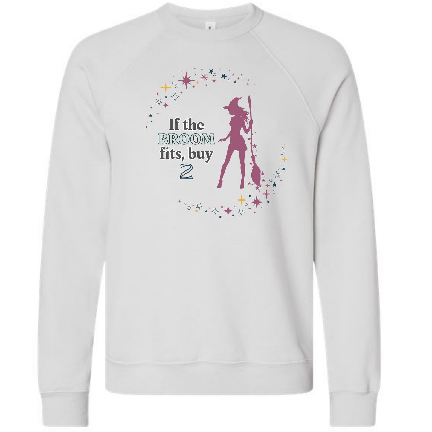 If The Broom Fits - Sponge Fleece Raglan Sweatshirt - Greens, Neutrals