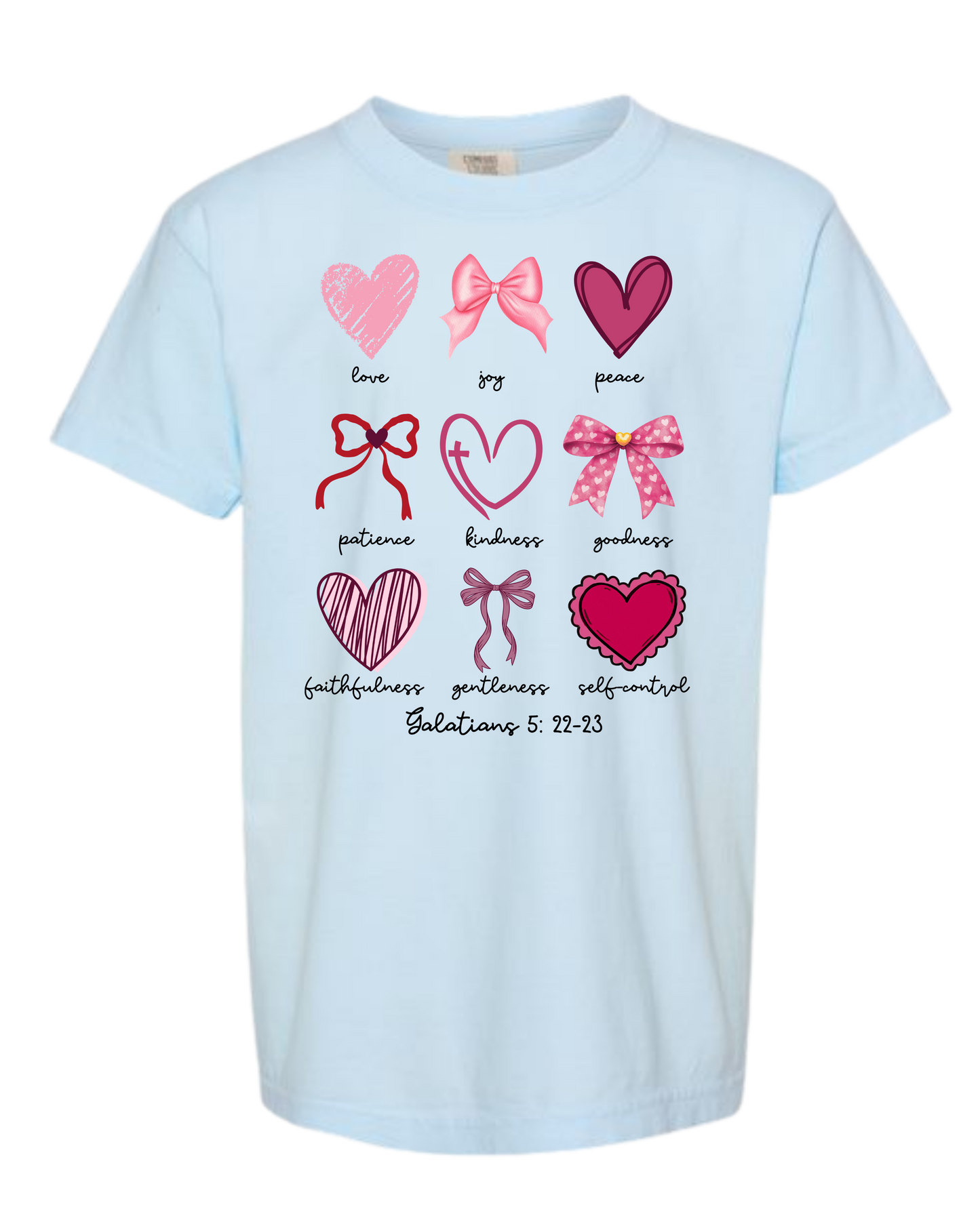 Galatians 5 - Valentines - Comfort Colors - Heavyweight Youth Tee - Neutral Colors & Blues