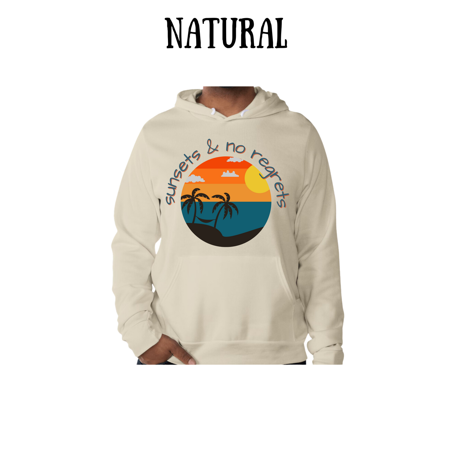 VP - Sunsets & No Regrets - Sponge Fleece Hoodie - Greens, Neutrals