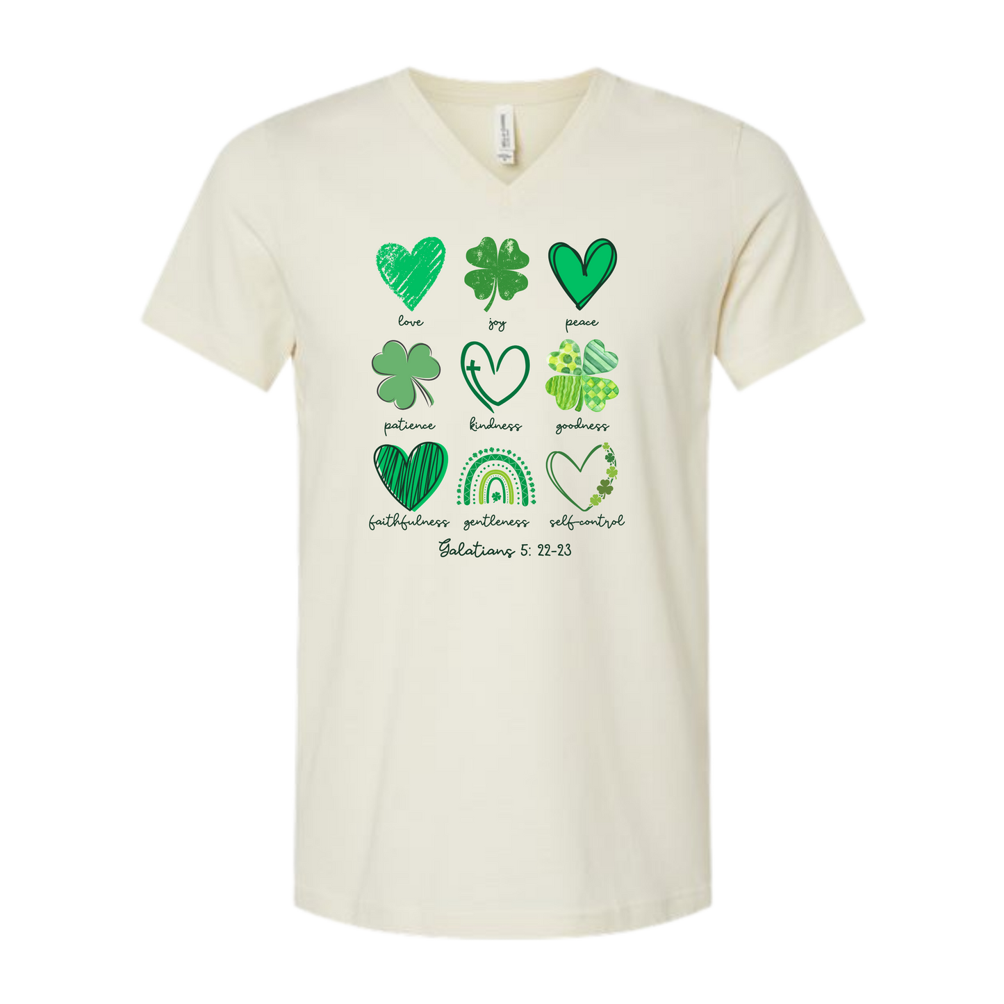 Galatians 5 - St Patrick's Day - Bella+Canvas - Unisex V-Neck - Neutral Colors
