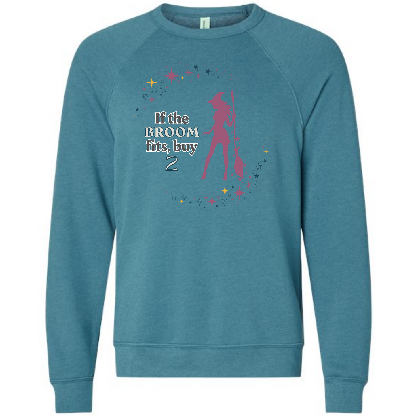 If The Broom Fits - Sponge Fleece Raglan Sweatshirt - Blues, Purples
