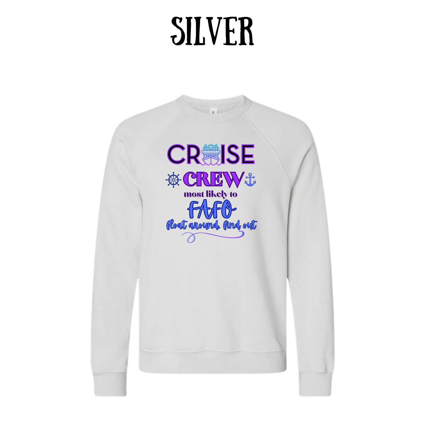 VP - Cruise Crew FAFO - Sponge Fleece Raglan Sweatshirt - Greens, Neutrals