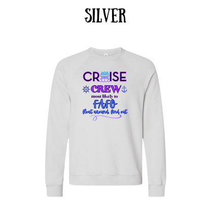 VP - Cruise Crew FAFO - Sponge Fleece Raglan Sweatshirt - Greens, Neutrals