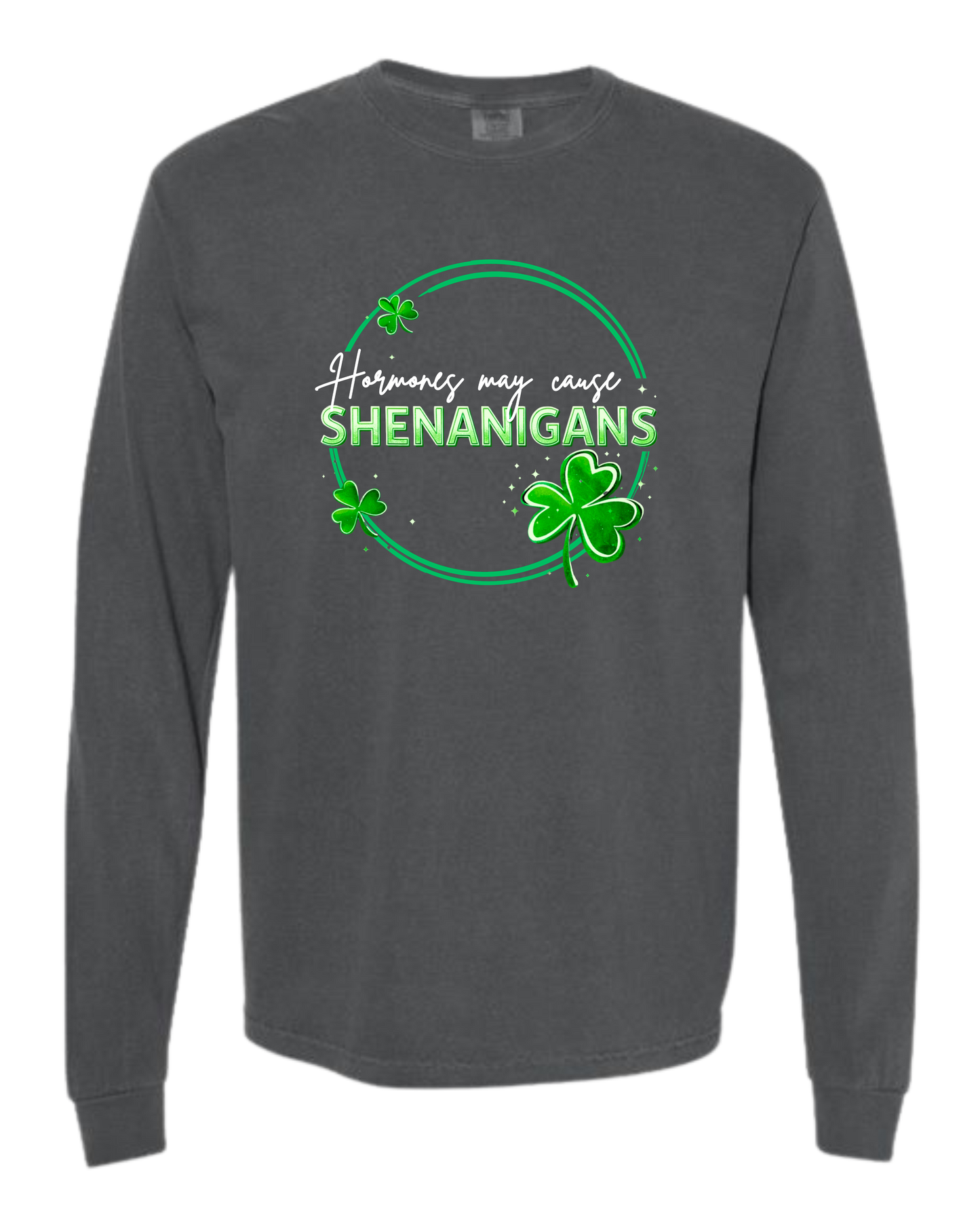 Hormones May Cause Shenanigans - Comfort Colors - Heavyweight Long Sleeve Tee - Neutral Colors