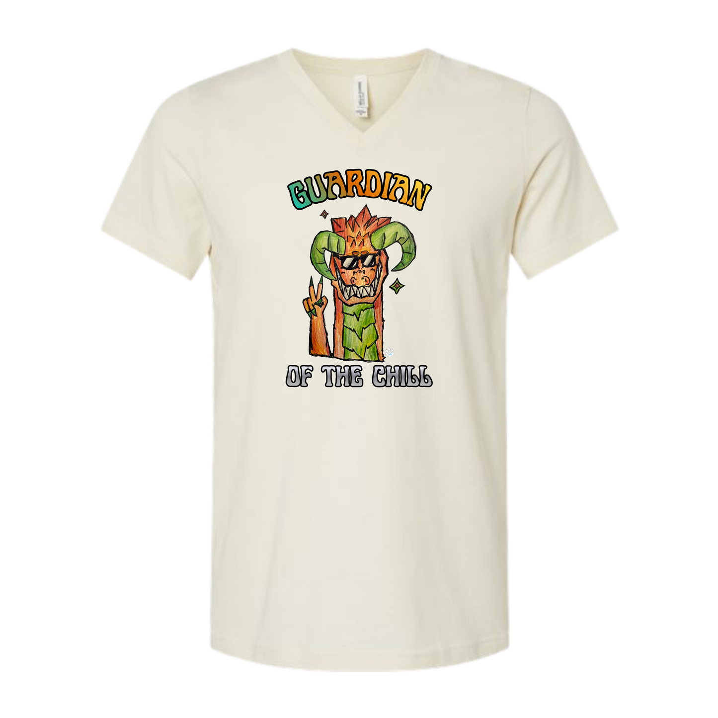 Guardian of The Chill - Bella+Canvas - Unisex V-Neck - Neutral Colors