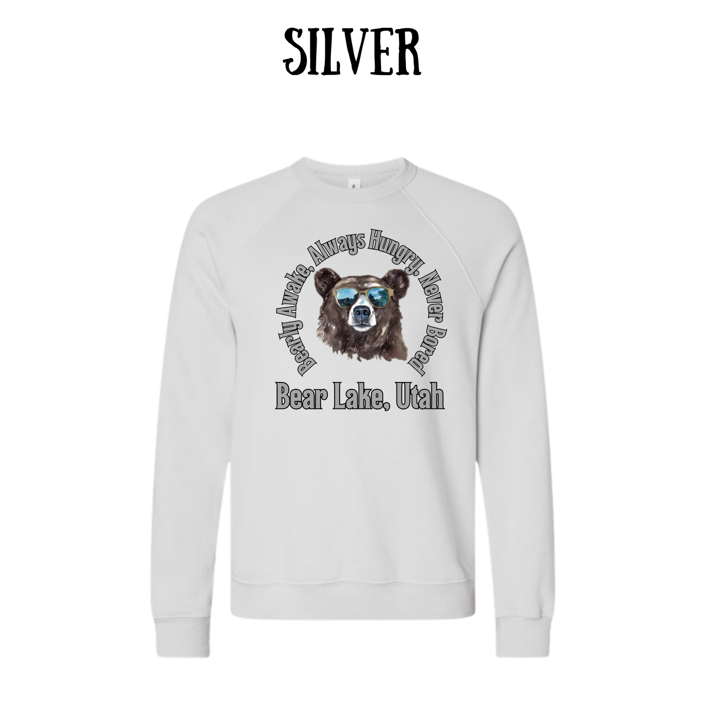 CP - Bear Lake Utah - Sponge Fleece Raglan Sweatshirt - Greens, Neutrals