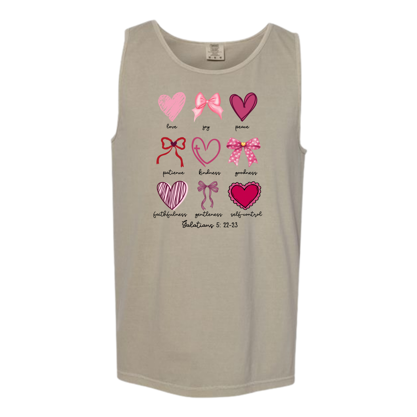Galatians 5 - Valentines - Comfort Colors - Unisex Tank - Neutral Colors & Blues