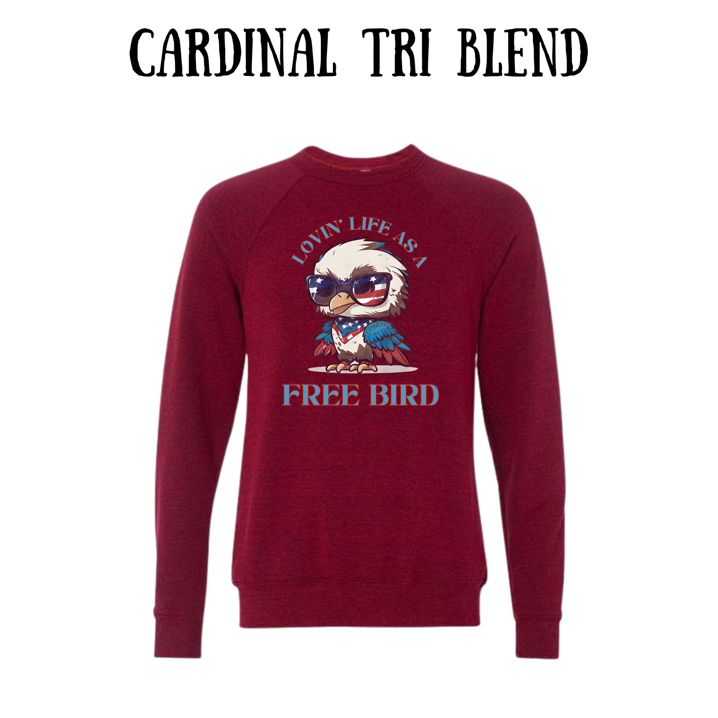 PP - Lovin' Life As A Free Bird - Sponge Fleece Raglan Sweatshirt - Assorted Colors