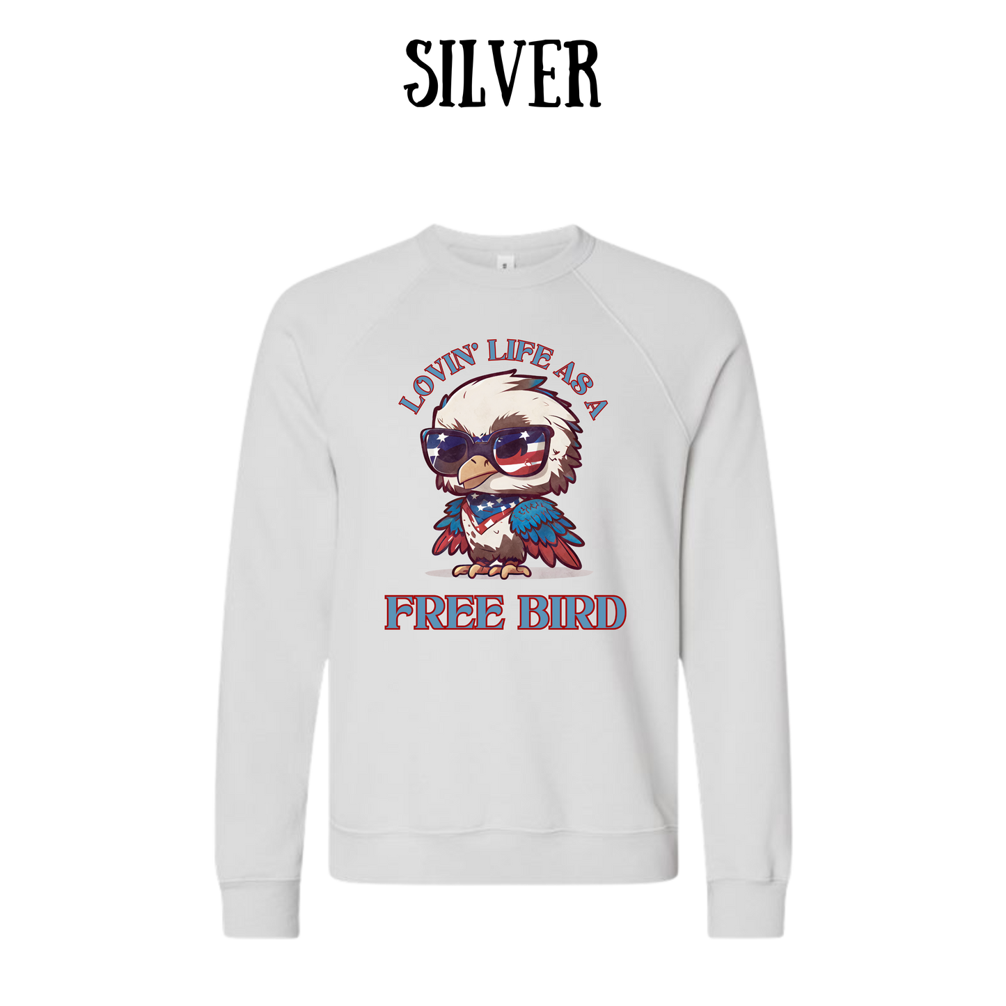 PP - Lovin' Life As A Free Bird - Sponge Fleece Raglan Sweatshirt - Greens, Neutrals