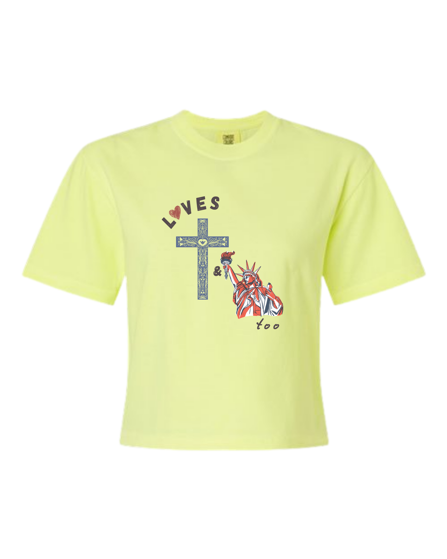 Loves Jesus & America too - Comfort Colors - Boxy T - Assorted Colors