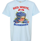 Red, White, And Blueberries - Comfort Colors - Heavyweight Youth Tee - Neutral Colors & Blues