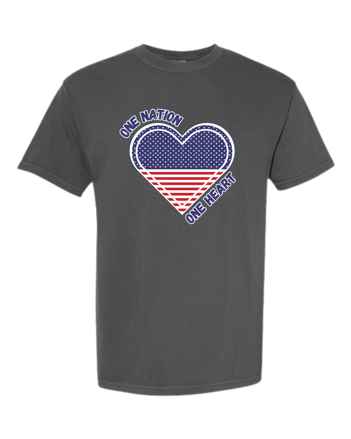 One Nation One Heart - Comfort Colors - Heavyweight Unisex Tee - Neutral Colors