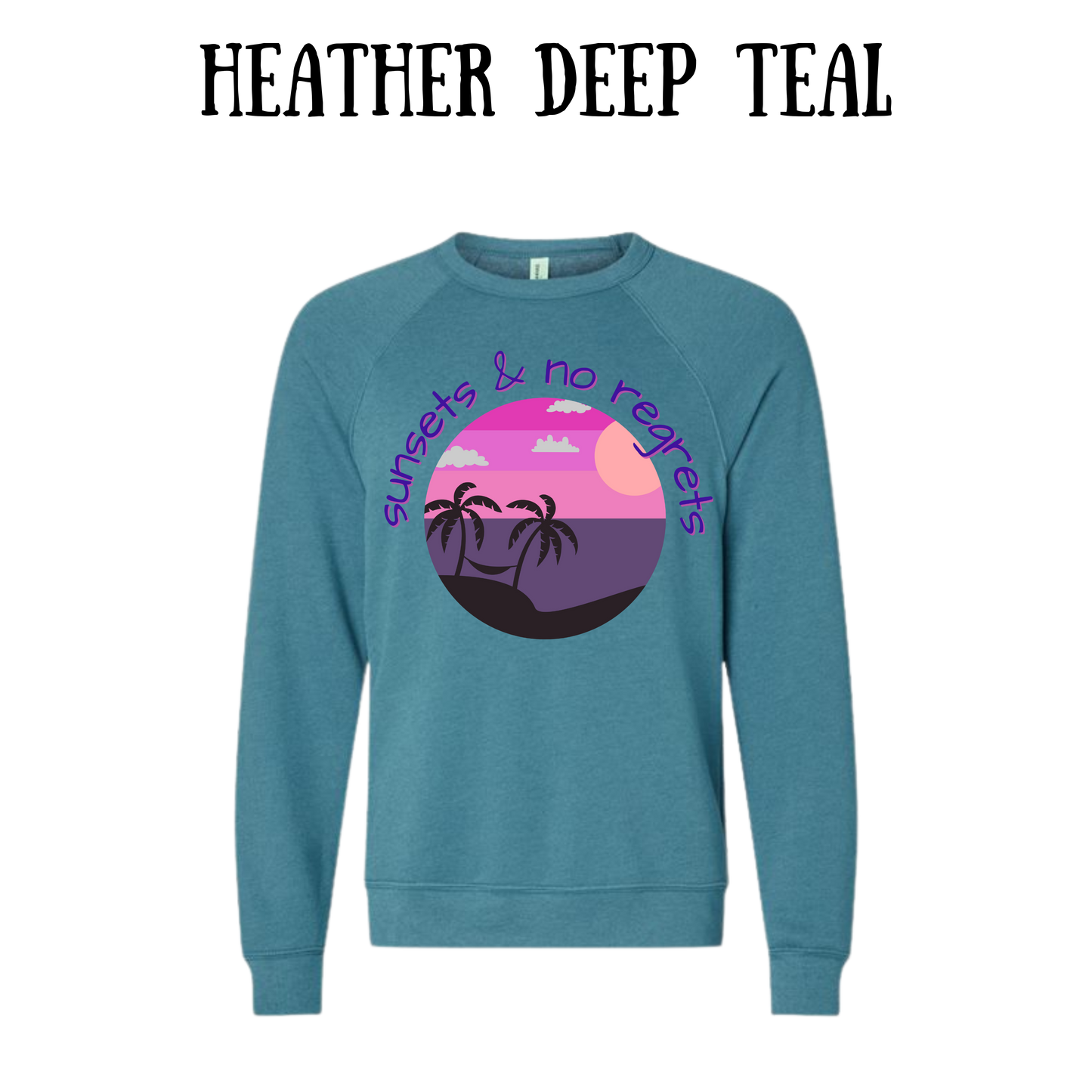 VP - Sunsets & No Regrets - Sponge Fleece Raglan Sweatshirt - Blues, Purples