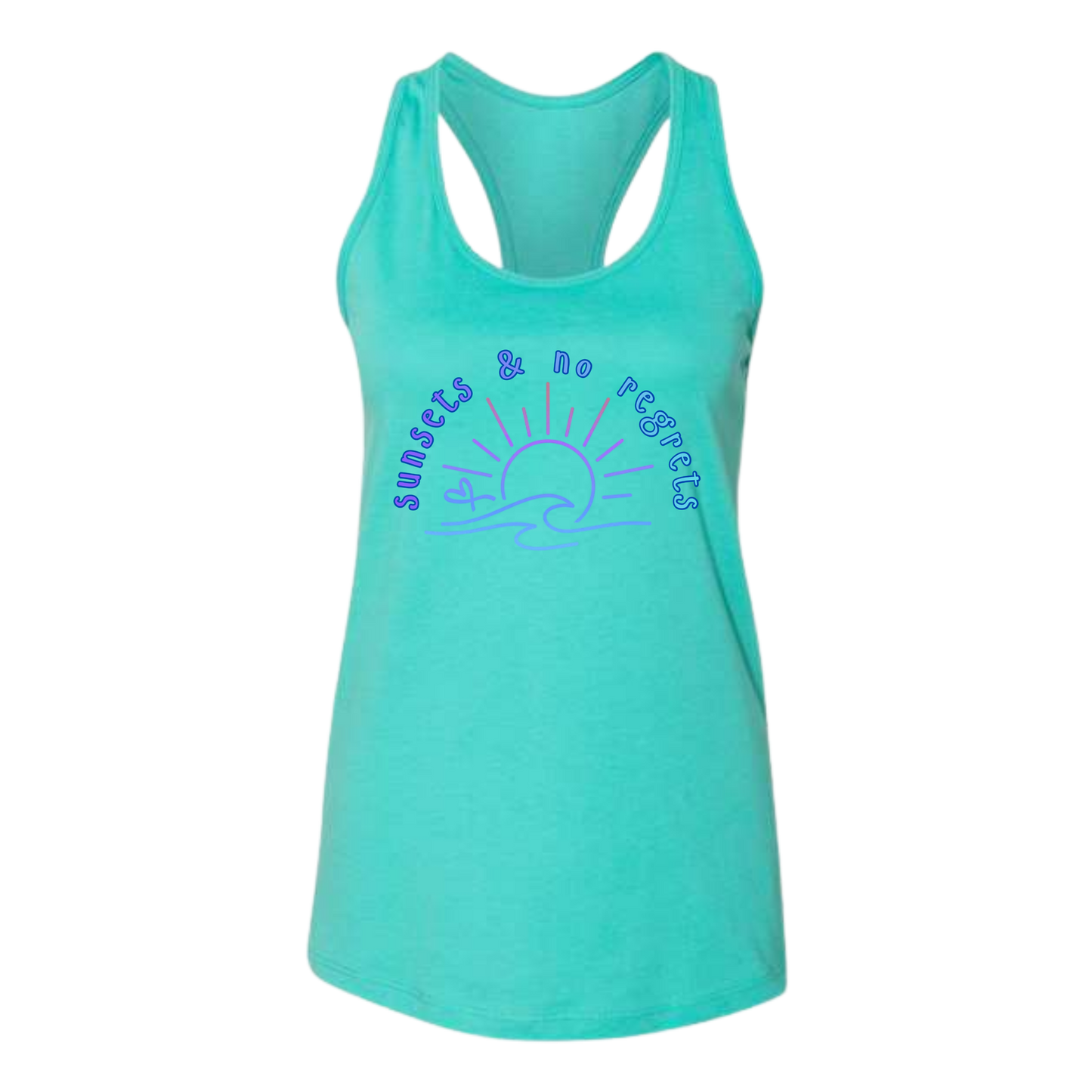 Sunsets & No Regrets - Bella+Canvas - Women's Jersey Racerback Tank