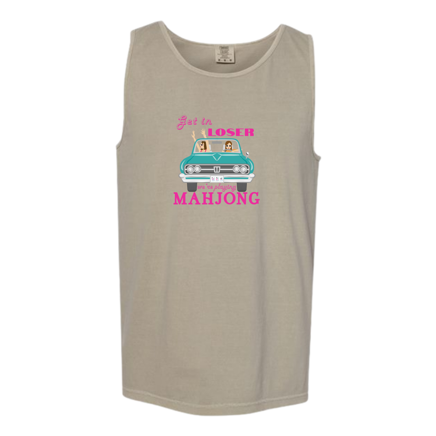 Get in Loser We're Playing Mahjong - Comfort Colors - Unisex Tank - Neutral Colors & Blues