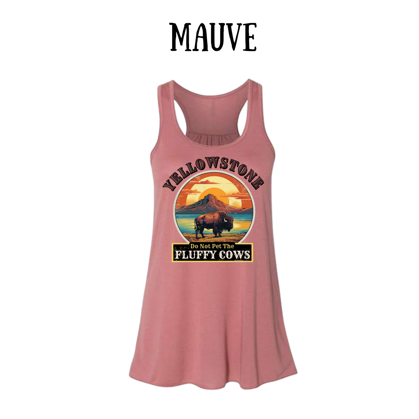 CP - Yellowstone: Fluffy Cows - Women's flowy racerback Tank