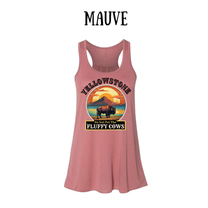 CP - Yellowstone: Fluffy Cows - Women's flowy racerback Tank