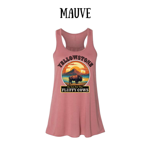 CP - Yellowstone: Fluffy Cows - Women's flowy racerback Tank