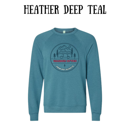 CP - Wander Often - Sponge Fleece Raglan Sweatshirt - Blues, Purples