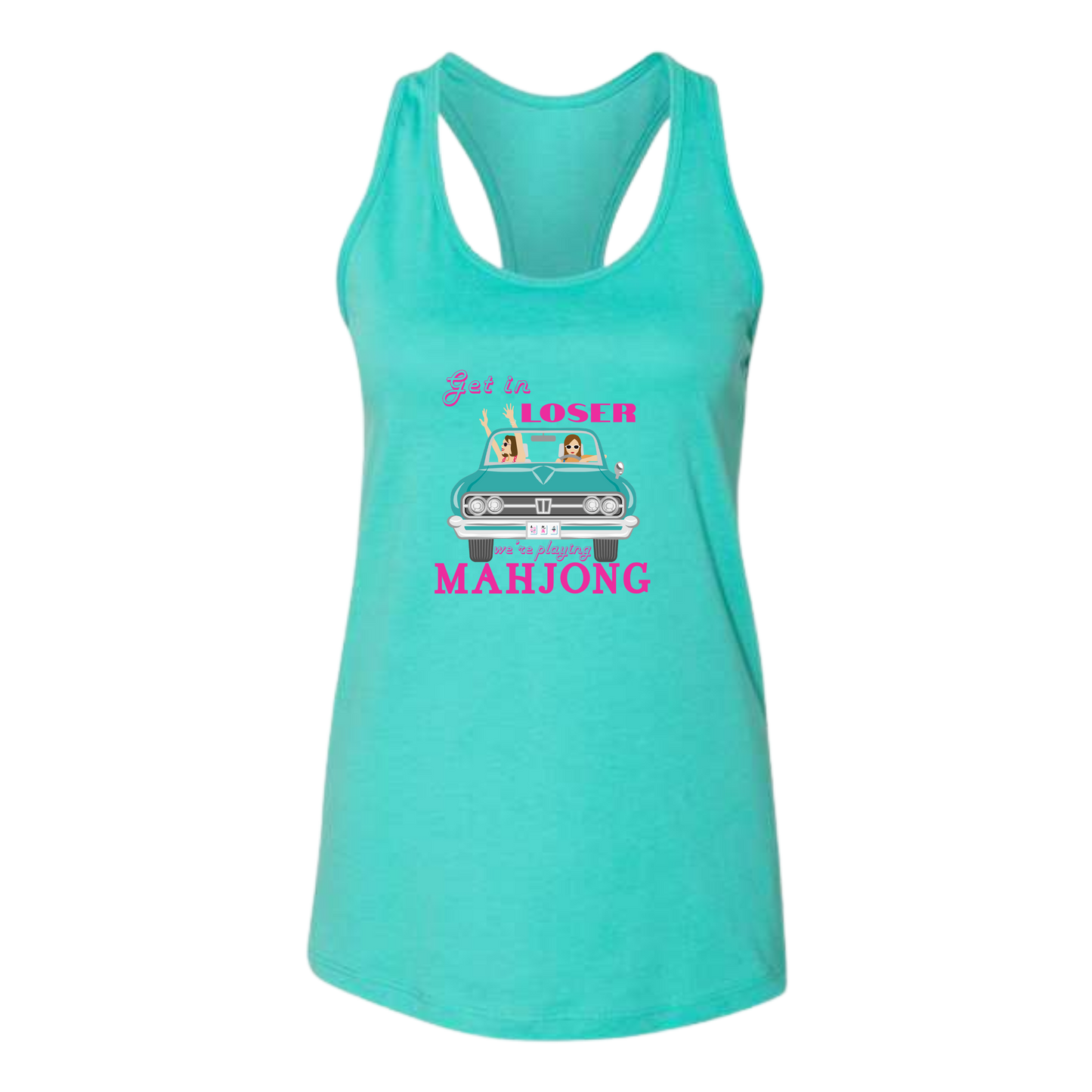 Get in Loser We're Playing Mahjong - Bella+Canvas - Women's Jersey Racerback Tank