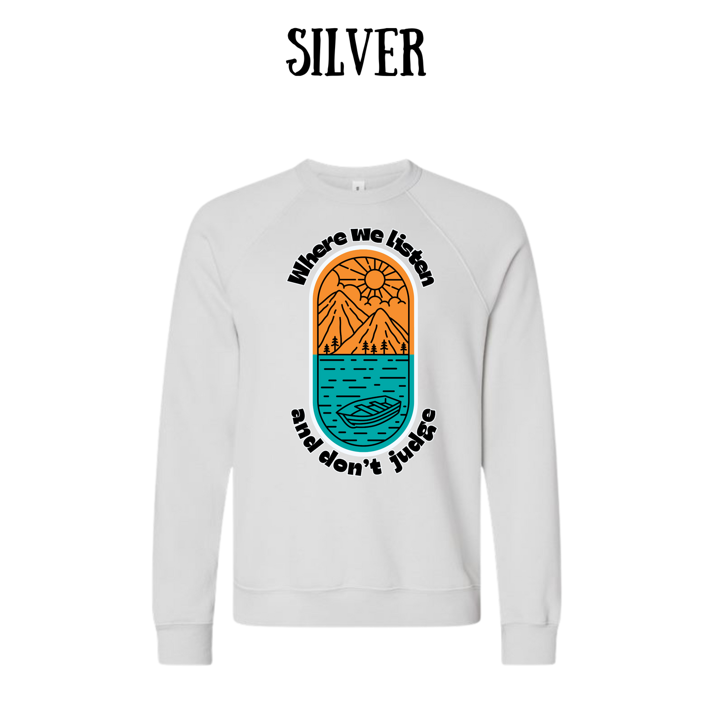 CP - Where We Listen and Don't Judge - Sponge Fleece Raglan Sweatshirt - Greens, Neutrals