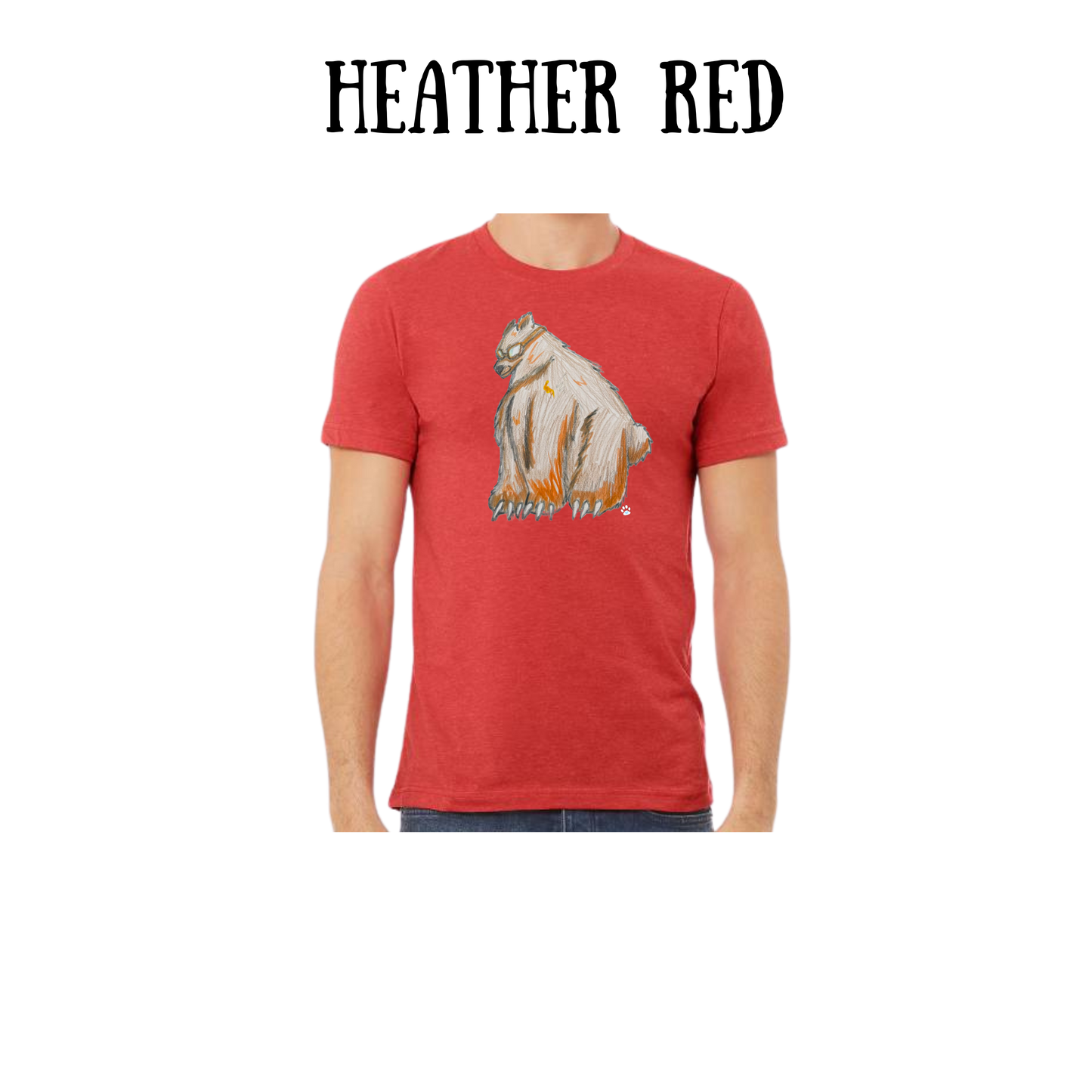 AC - Muscle Bear - Unisex Tee - Yellows, Oranges, Reds