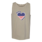 One Nation One Heart - Comfort Colors - Unisex Tank - Neutral Colors & Blues