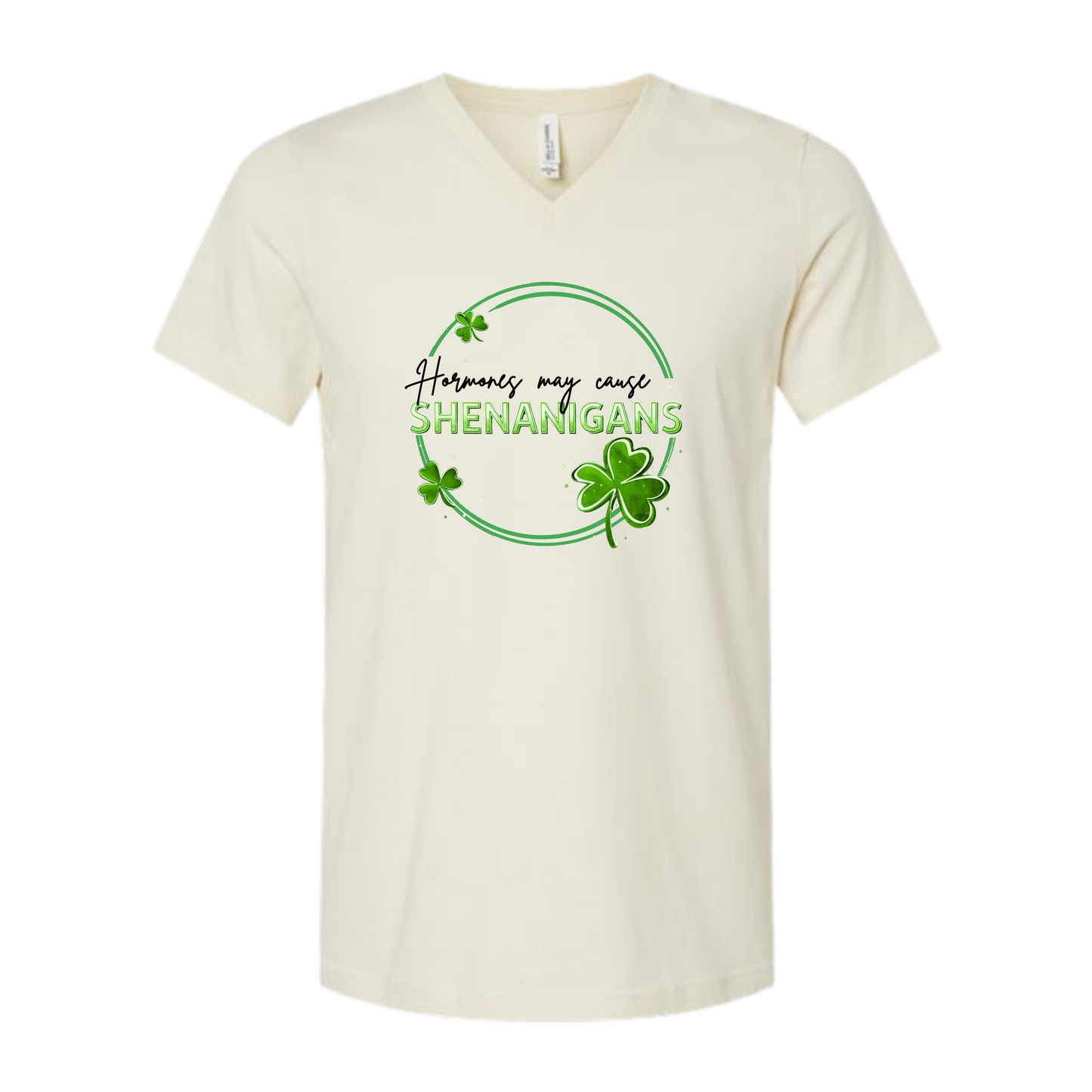 Hormones May Cause Shenanigans - Bella+Canvas - Unisex V-Neck - Neutral Colors