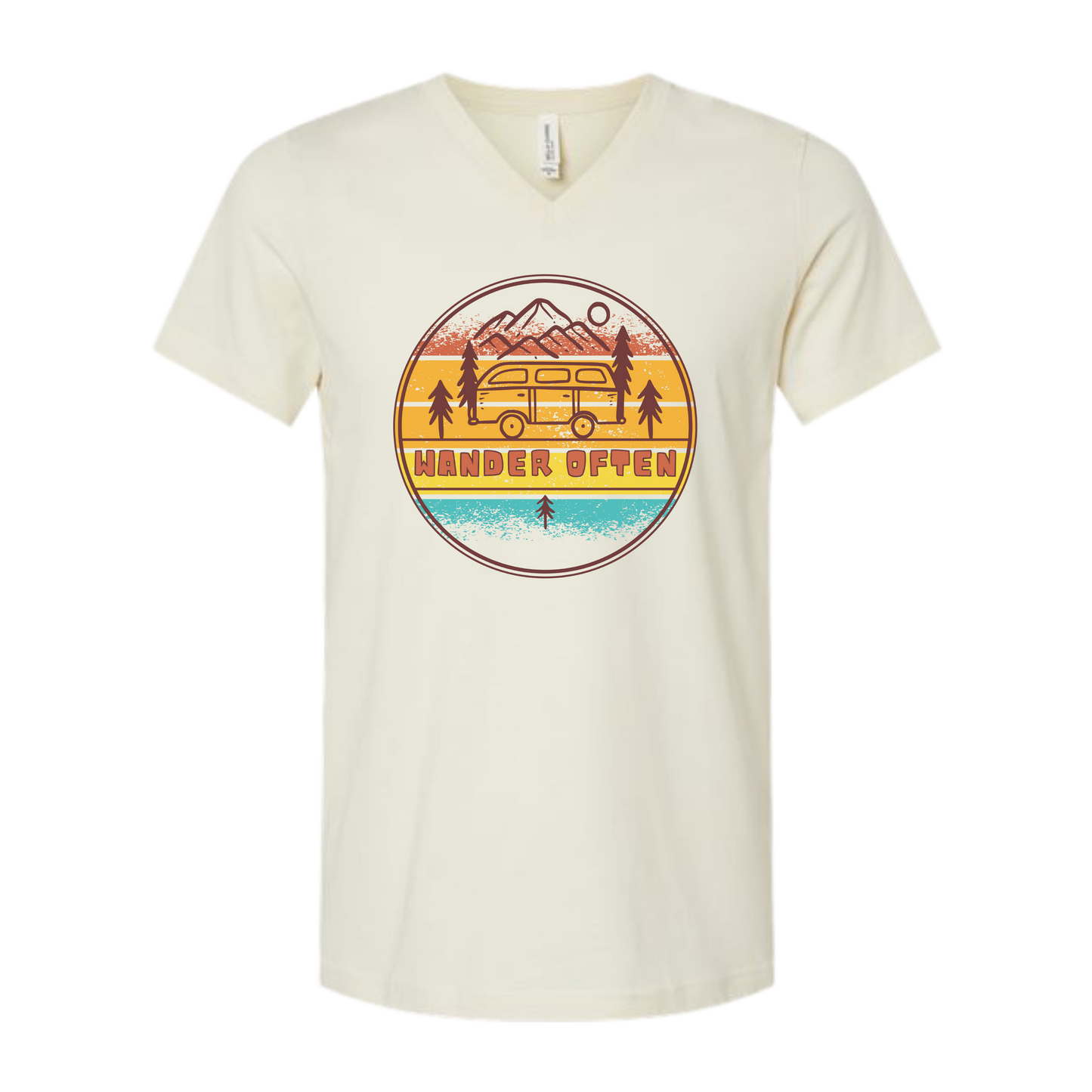 Wander Often - Bella+Canvas - Unisex V-Neck - Neutral Colors