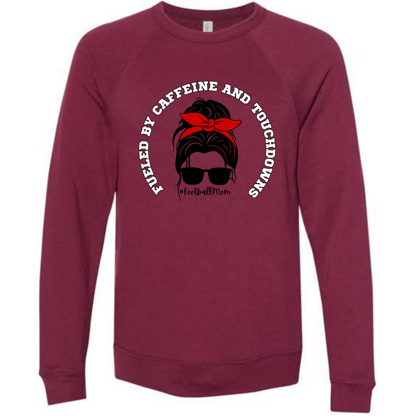 Football Moms Fueled By - Sponge Fleece Raglan Sweatshirt - Assorted Colors