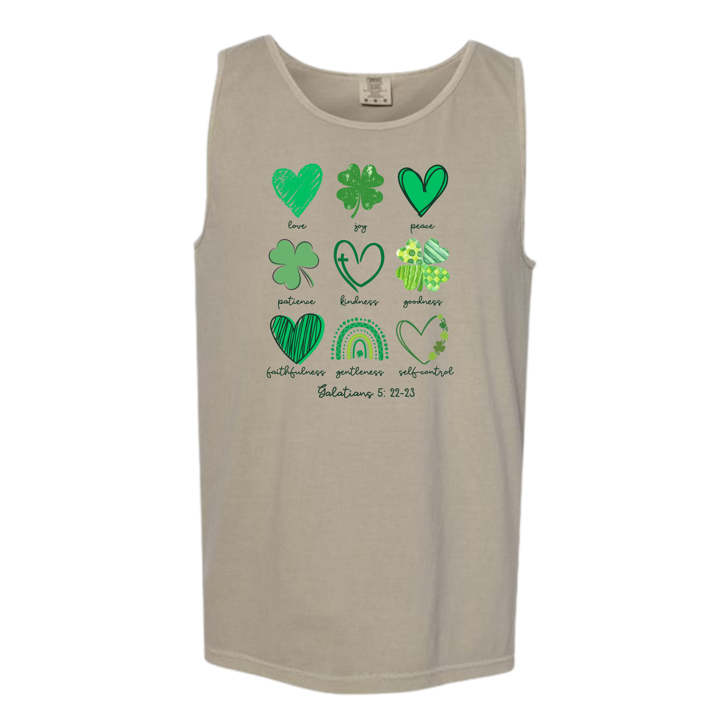 Galatians 5 - St Patrick's Day - Comfort Colors - Unisex Tank - Neutral Colors & Blues