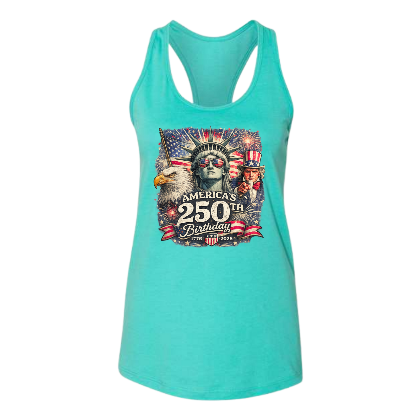 America's 250th Birthday - Bella+Canvas - Women's Jersey Racerback Tank
