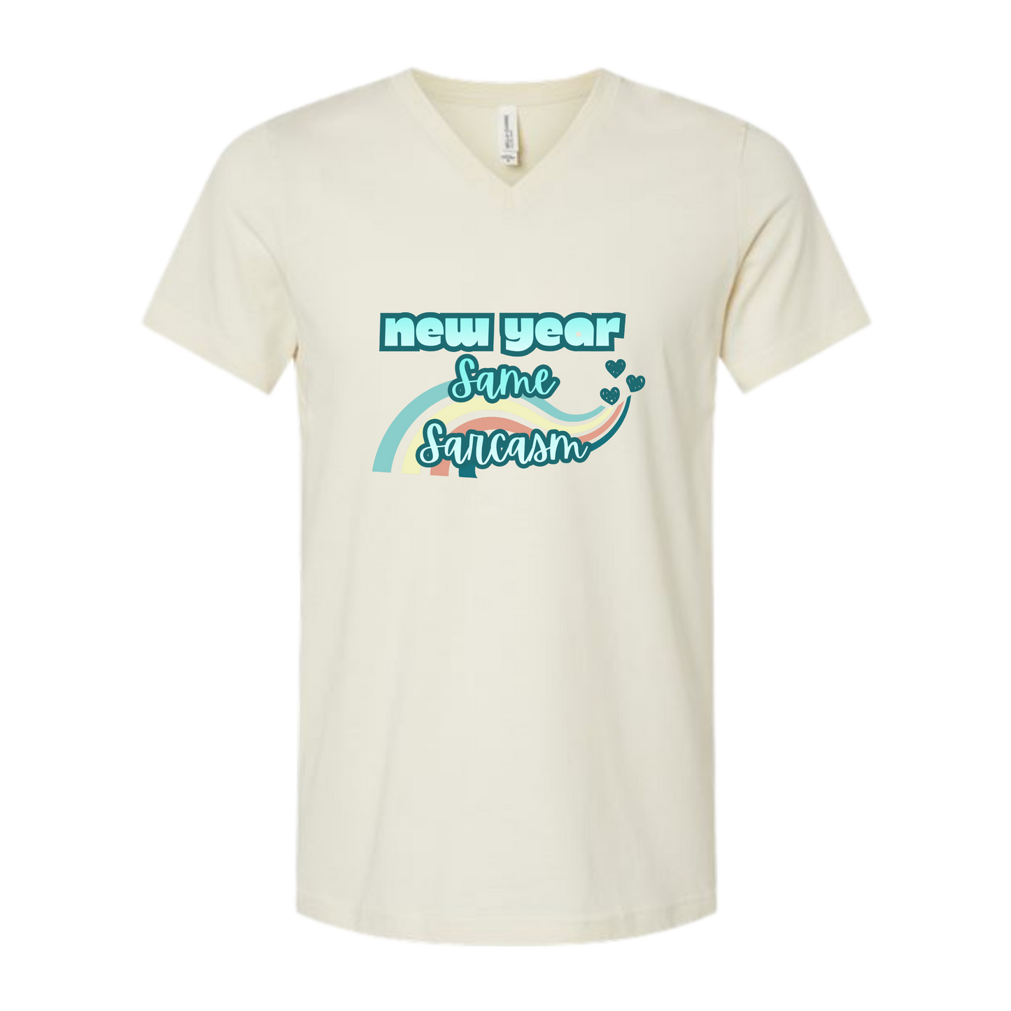 New Year Same Sarcasm - Bella+Canvas - Unisex V-Neck - Neutral Colors