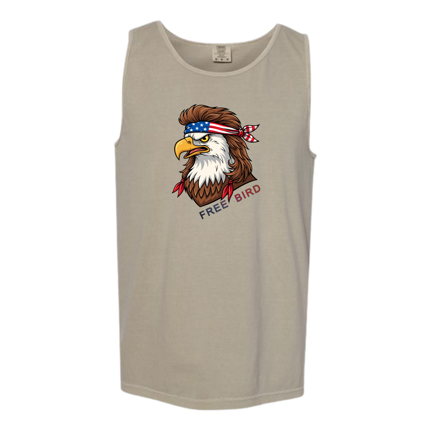Rockin Free Bird - Comfort Colors - Unisex Tank - Neutral Colors & Blues