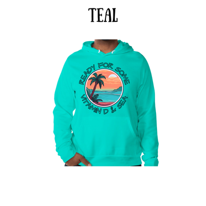 VP - Ready For Some Vitamin D & Sea - Sponge Fleece Hoodie - Greens, Neutrals
