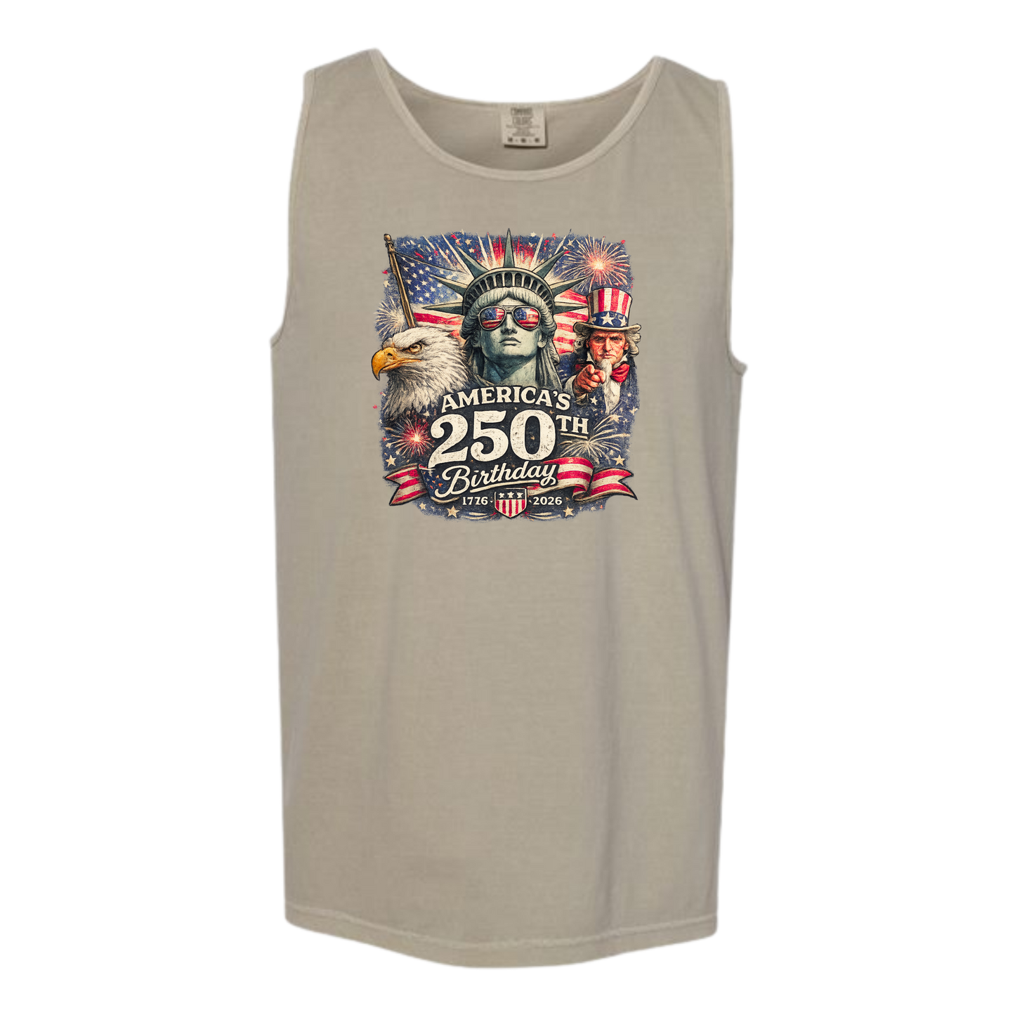 America's 250th Birthday - Comfort Colors - Unisex Tank - Neutral Colors & Blues