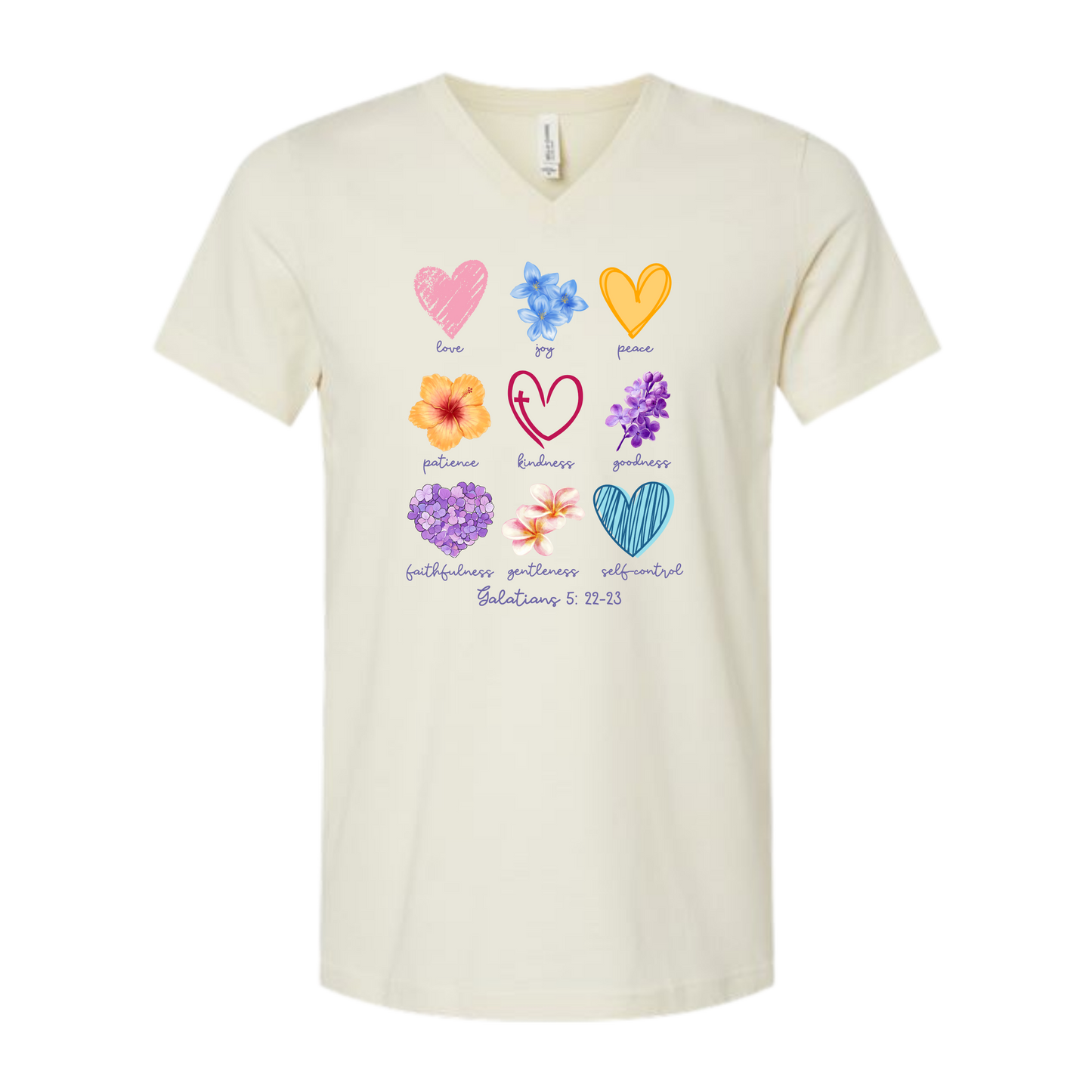 Galatians 5 - Spring - Bella+Canvas - Unisex V-Neck - Neutral Colors